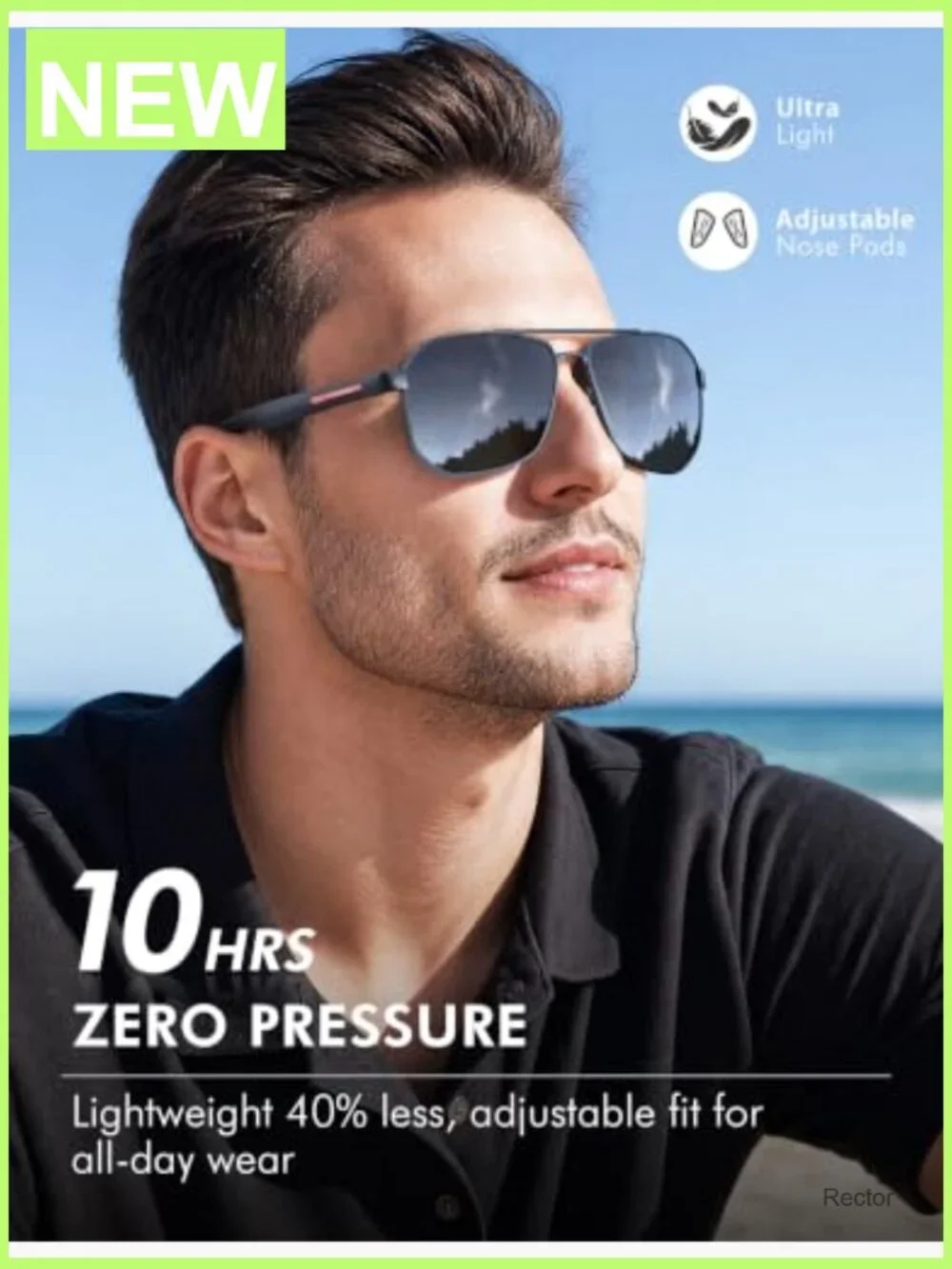 Square Aviator Sunglasses Polarized UV400 Protection Driving Outdoor